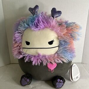 Squishmallows 12" Frumpy Girly Goth Black Bigfoot with Heart Headband Plush